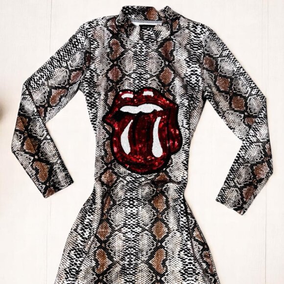 Leopard Red Lip Short Dress - Picture 4 of 8